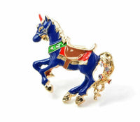 Stunning vintage look gold plated unicorn horse celebrity brooch broach pin f26