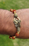 Rudraksh mala natural beads evil eye protection lucky lord ganesh bracelet cc22