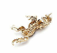 Stunning vintage look gold plated unicorn horse celebrity brooch broach pin f18