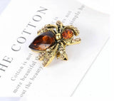 Vintage look gold plated stunning spider brooch suit coat broach collar pin b22