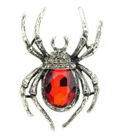 Vintage look silver plated red spider brooch suit coat broach collar pin b480g