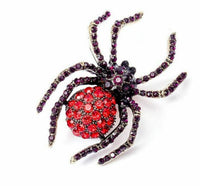 Vintage look gold plated red spider brooch suit coat broach cake pin collar z22