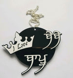 Acrylic punjabi hindu sikh singh kaur i love bebe bapu pendant car mirror hanger