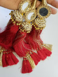 Indian punjabi pranda mehndi jagoo mirror bridal patiala paranda hair braid a35