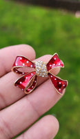 Bow flower brooch celebrity valentines day pin vintage look queen broach s18 new