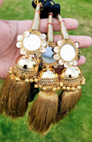 Indian punjabi parandi mehndi jaago mirror bridal patiala paranda hair braid mga