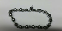 Chrome plated steel meditation praying beads talisman sikh simarna bracelet f4