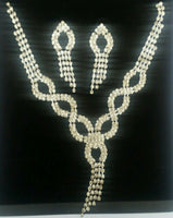 Elegant and stylish bollywood silver plated stunning diamante knotted necklace l