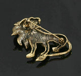 Stunning vintage look gold plated retro lion king celebrity brooch broach pin z2
