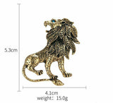 Stunning vintage look gold plated retro lion king celebrity brooch broach pin z2
