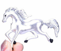 Stunning vintage look silver plated retro horse celebrity brooch broach pin z19