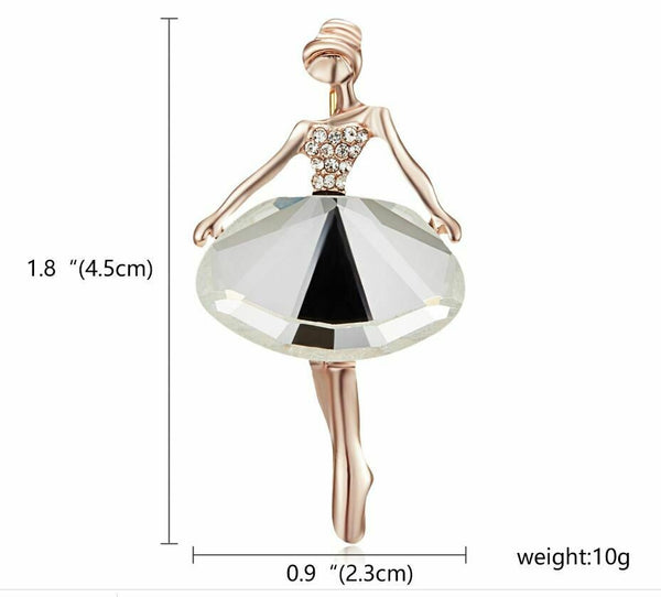 Vintage look rose gold plated dance girl lady brooch suit coat broach pin ao9