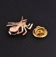 Vintage look gold plated spider brooch suit coat broach lapel pin collar s7