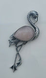 Crane brooch silver plated high end design celebrity broach vintage look pin a6