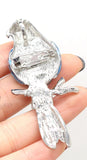 Parrot brooch silver plated high end design celebrity broach vintage look pin a3
