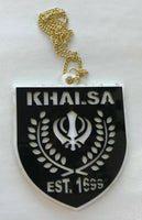 Acrylic punjabi sikh singh kaur khalsa 1699 khanda pendant for car rear mirror a