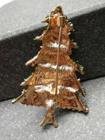 Vintage look stunning diamonte gold plated christmas tree brooch cake pin b48x