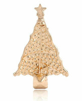 Vintage look stunning diamonte gold plated christmas tree brooch cake pin b48w