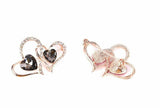 Vintage look gold rose plated stones heart brooch suit coat broach cake pin z1