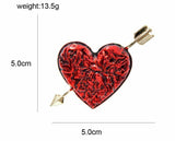 Vintage look Gold plated Celebrity Heart Brooch suit coat broach cake pin Z6