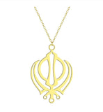 Stainless steel khanda sikh singh kaur gold or silver tone pendant chain s20 new