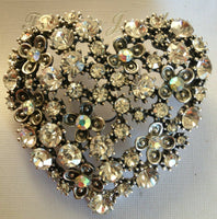 Christmas special gift - antique affect vintage heart brooch broach cake pin