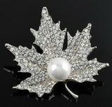Vintage look silver plated maple leaf brooch suit coat bridal broach pin ha16