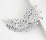 Stunning vintage look silver plated retro feather celebrity brooch broach pin ff