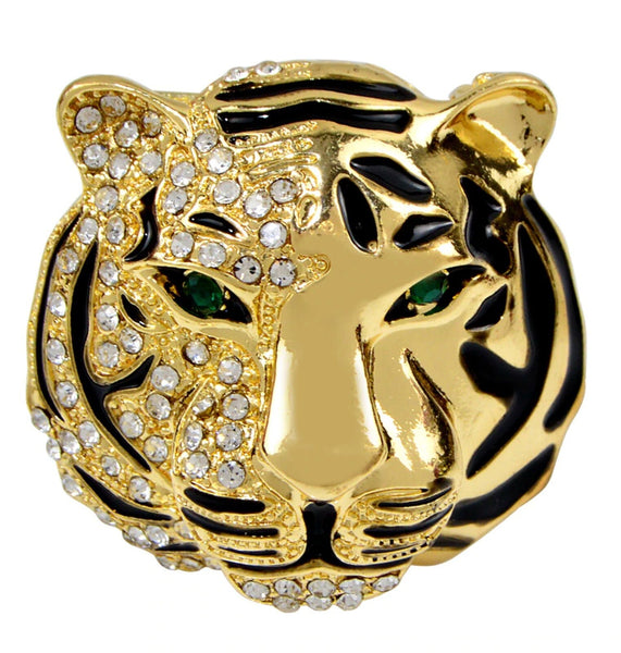 Stunning gold silver plated  tiger leopard  king celebrity brooch broach pin j28