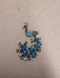 Peacock brooch gold plated broach colourful stones celebrity queen design pin i2