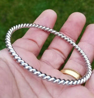 Twisted rope bangle steel sikh singh kaur khalsa kara punjabi kada bracelet h14