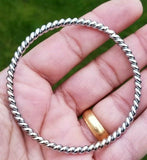 Twisted rope bangle steel sikh singh kaur khalsa kara punjabi kada bracelet h14