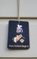 Sikh Guru Gobind Nanak Dev Car Mirror HANGER Punjabi Singh Kaur Wood Pendant GG7