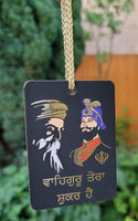 Sikh Guru Gobind Nanak Dev Car Mirror HANGER Punjabi Singh Kaur Wood Pendant GG7