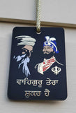 Sikh Guru Gobind Nanak Dev Car Mirror HANGER Punjabi Singh Kaur Wood Pendant GG7