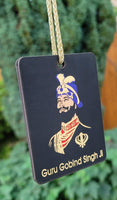 Sikh Guru Gobind Nanak Dev Car Mirror HANGER Punjabi Singh Kaur Wood Pendant GG7