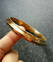 Brass kara 1 edge 22 ct. gold look sikh Bangle singh khalsa kada bracelet z7 New