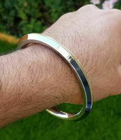 Stainless steel ridged golden edge sikh singh kaur khalsa kara kada bracelet l5