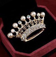 Jubilee crown brooch vintage look queen broach stunning gold plated pin kk2 new