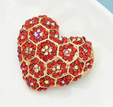 Red Heart Celebrity Brooch Stunning Vintage Look Retro Style Love Broach Pin D2R