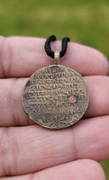 Sikh Guru Gobind Singh Antique Coin pendant Mool Mantar Locket black thread pp14