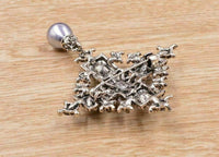 Stunning vintage look silver plated king cross celebrity brooch broach pin b49x