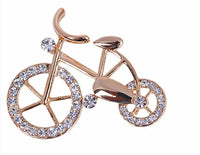 Stunning vintage look gold plated cycle bike brooch suit coat broach pin ha17