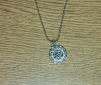 Steel ball chain and round steel punjabi sikh 1 onkar pendant with rhinestones