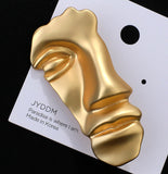 Stunning abstract face mask retro vintage look gold plated royal design ggg14