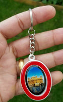 Sikh punjabi oval golden temple guru nanak singh kaur khalsa key chain key ring