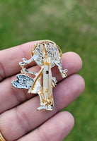 Paint girl decor brooch celebrity vintage look gold plated design pin broach k15