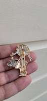 Paint girl decor brooch celebrity vintage look gold plated design pin broach k15