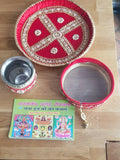 Hindu fast worship karva chauth vrat thali set special pooja karwa vrata katha b