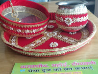 Hindu fast worship karva chauth vrat thali set special pooja karwa vrata katha b